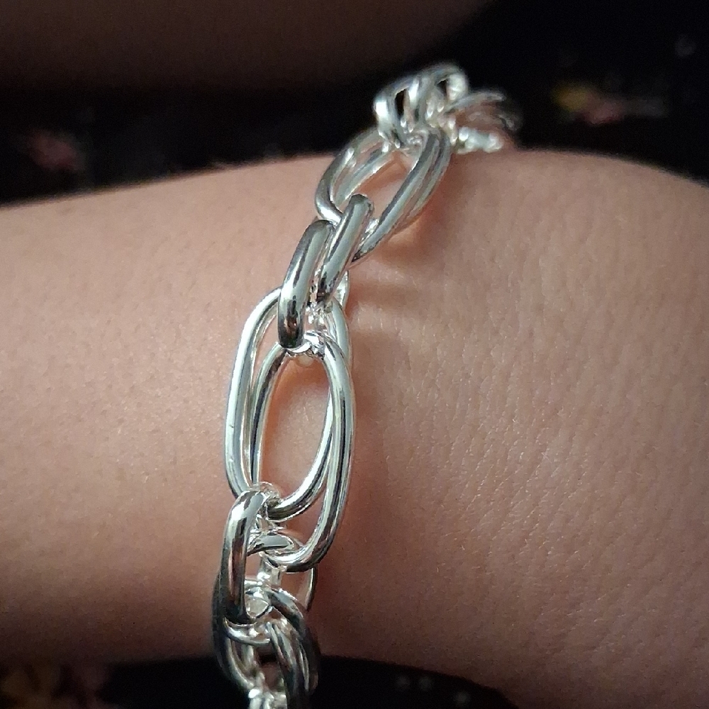 Elegant Sterling Silver 925 Chain Bracelet